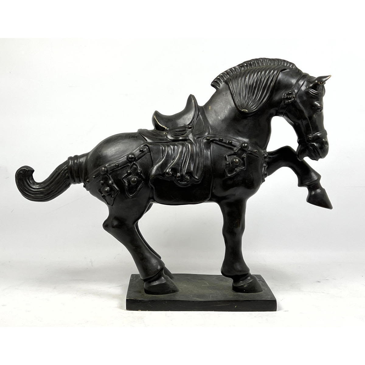 Appraisal: Asian style Bronze Figural Horse Sculpture Dimensions H inches W