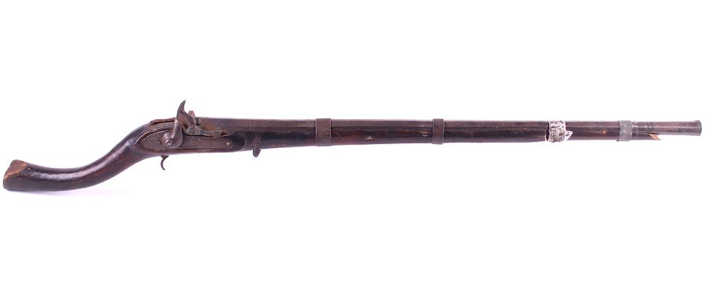 Appraisal: Middle Eastern Percussion Camel Musket Rifle th The lot features