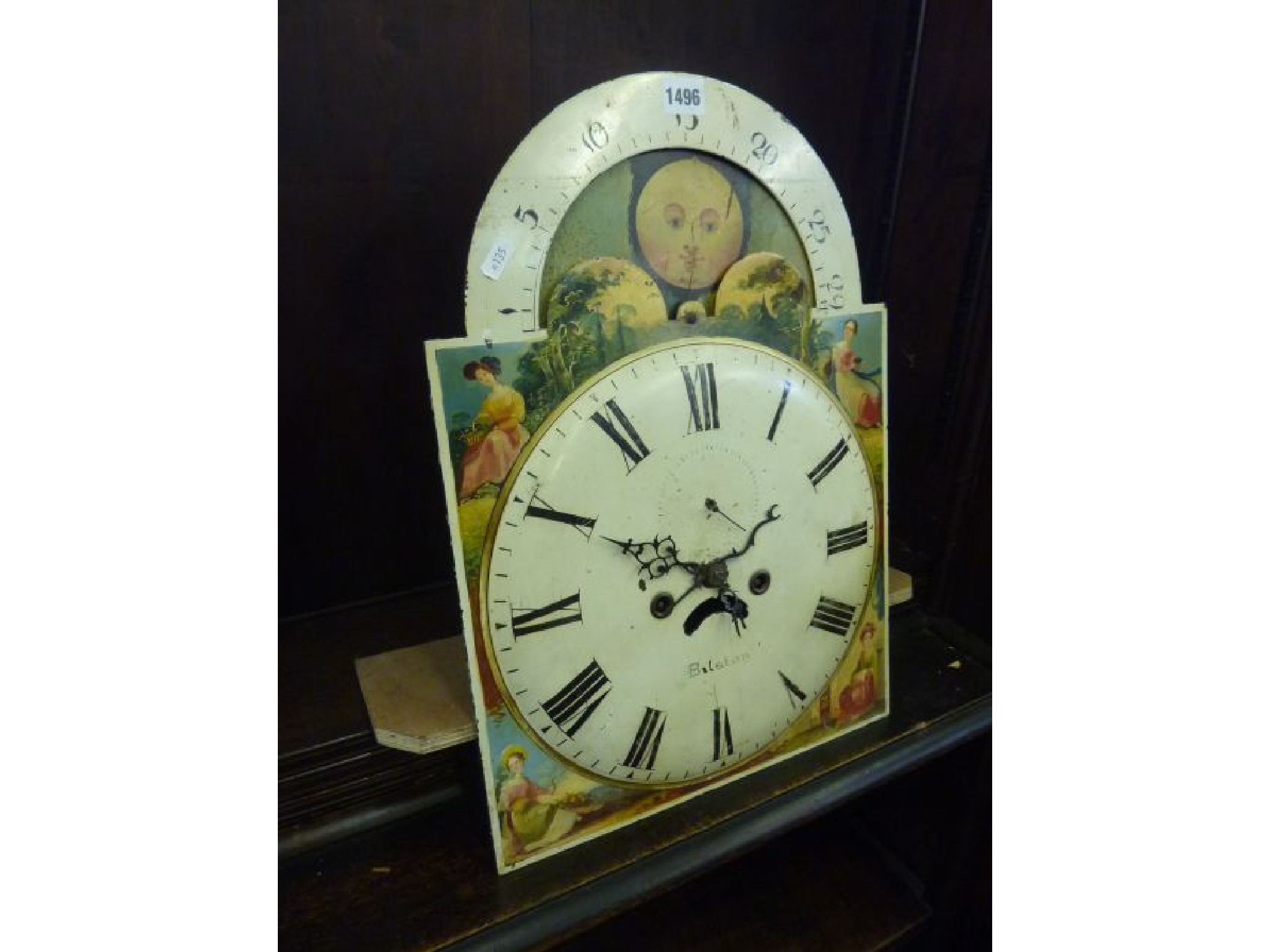 Appraisal: A th century broken arch painted longcase clock dial cm