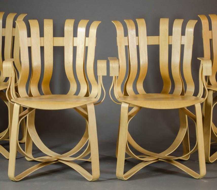 Appraisal: A PAIR OF CROSS CHECK BENTWOOD ARMCHAIRS Frank Gehry design