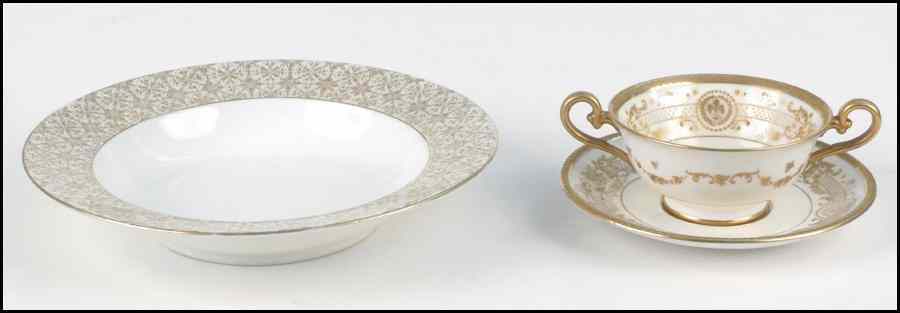 Appraisal: SET OF ELEVEN LIMOGES GILT PORCELAIN SOUP BOWLS Together with