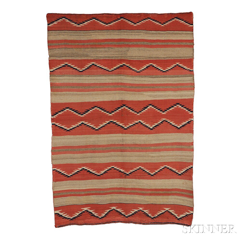 Appraisal: Navajo Late Classic Wearing Blanket woven in a banded pattern