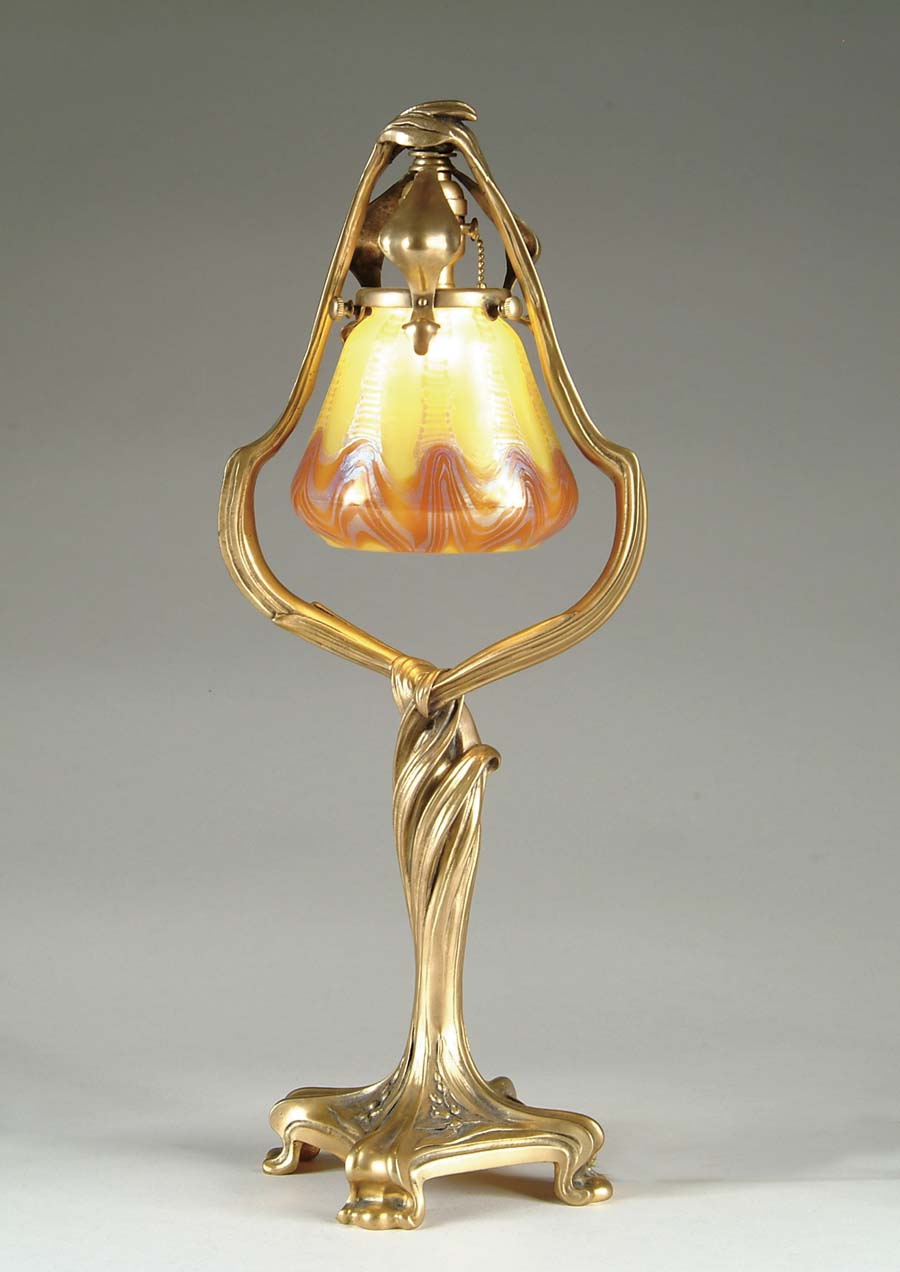 Appraisal: LOETZ LAMP Wonderful small lamp has classic Art Nouveau base