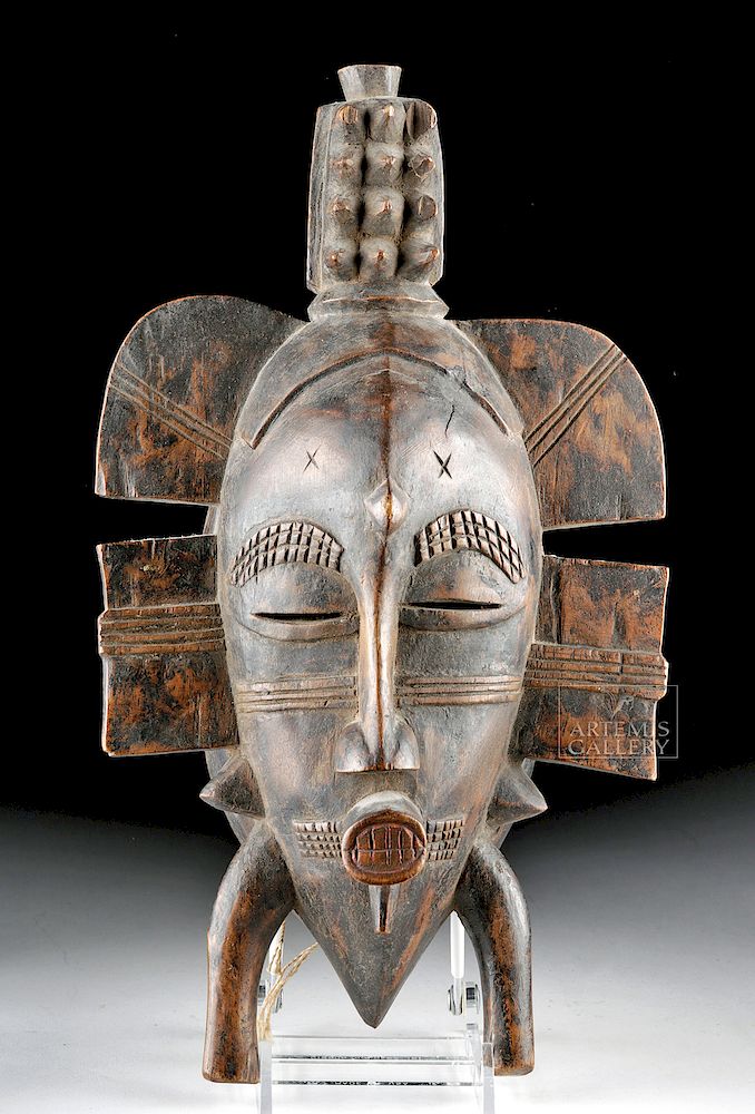 Appraisal: th C Senufo Poro Society Wooden Kpeliye'e Mask West Africa