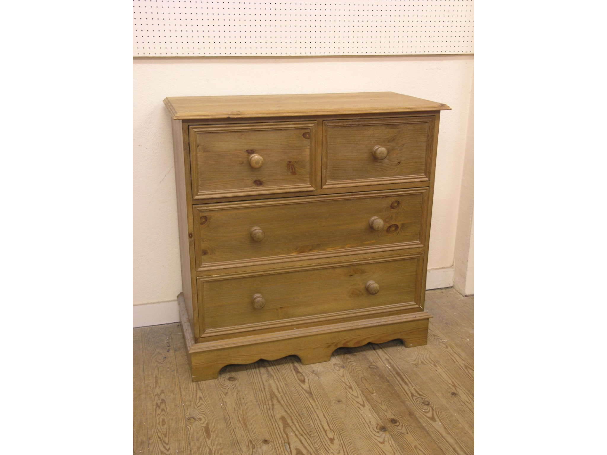 Appraisal: A waxed pine bedroom chest two short and two long