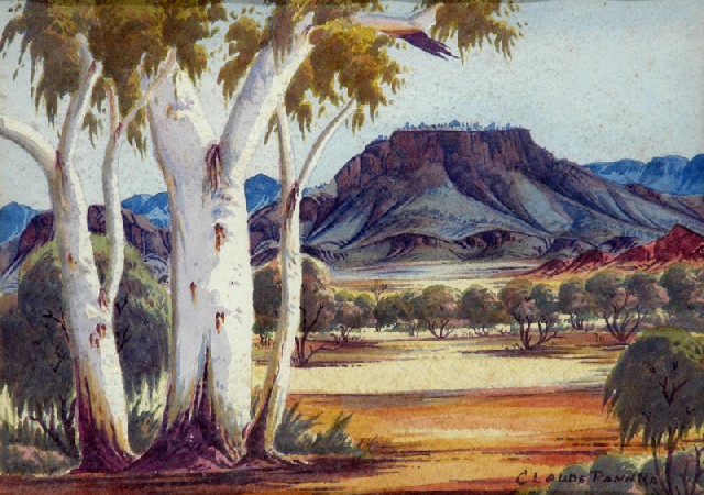 Appraisal: Claude Pannka - Central Australian Landscape watercolour signed 'Claude Pannka'