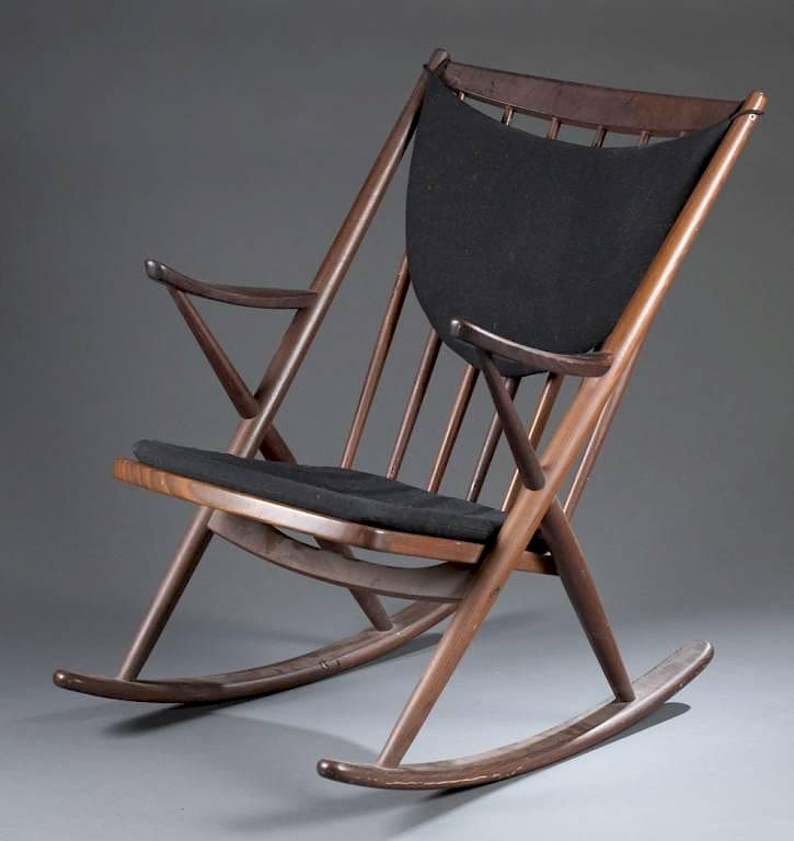 Appraisal: Danish rocking chair A Danish rocking chair c Teak Designed