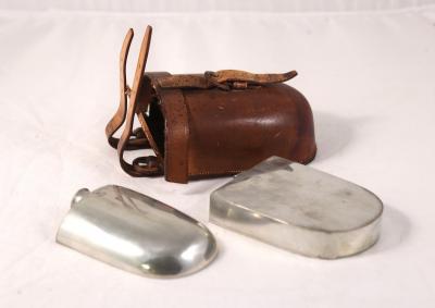 Appraisal: A leather cased sandwich box and hip flask James Dixon