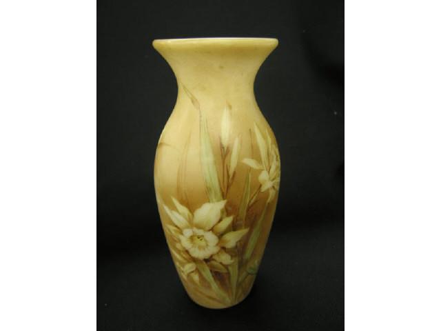 Appraisal: Handel Art Glass Vase fine floral on white opaque glass