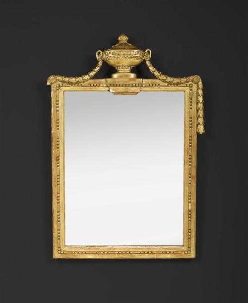 Appraisal: PIERCED AND CARVED GILTWOOD MIRROR Louis XVI Paris circa H