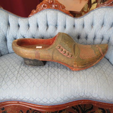 Appraisal: Large Antique Carved European Shoe possibly a trade sign