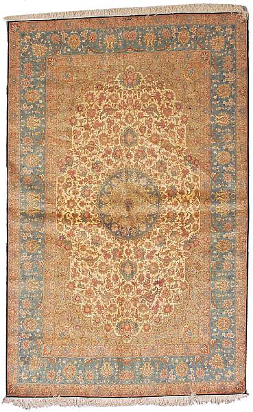 Appraisal: A Qum Silk rug Central Persia fourth quarter th century