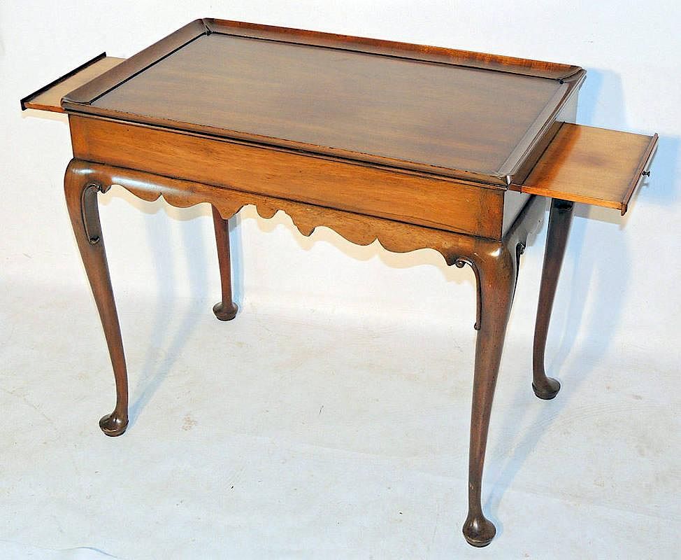 Appraisal: Kittinger CW Mahogany Tea Table With two pine candle slides