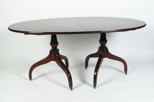 Appraisal: Old Colony Furniture Co Double Pedestal Oval Dining Table Model