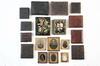 Appraisal: PHOTOGRAPHY COLLECTION - Lot of th c leather and mother-of-pearl