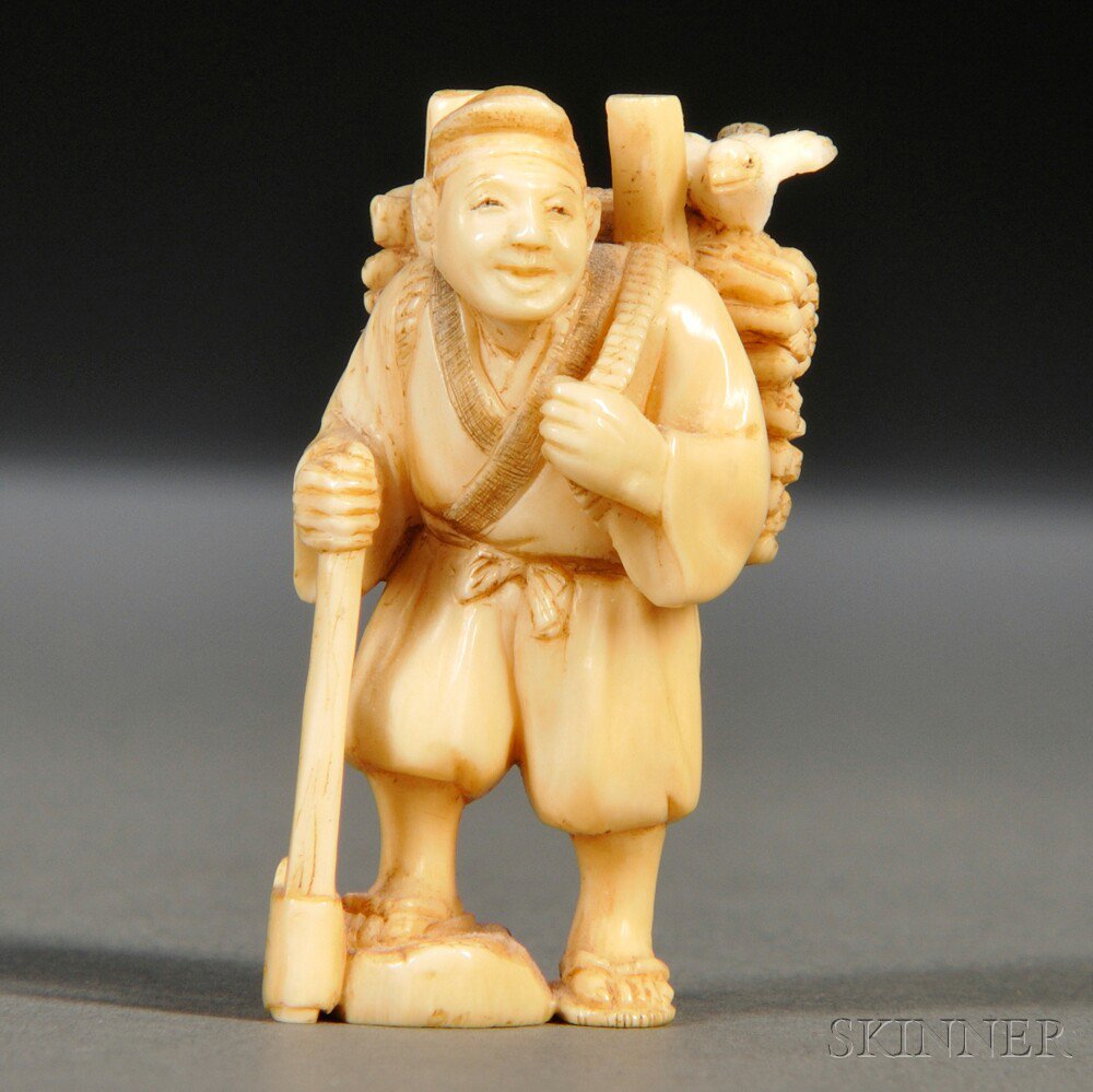 Appraisal: Ivory Netsuke Japan th century in the form of a