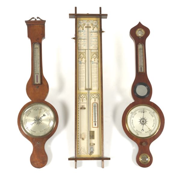 Appraisal: THREE MERCURY FILLED BAROMETERS LATE TH CENTURY The most interesting