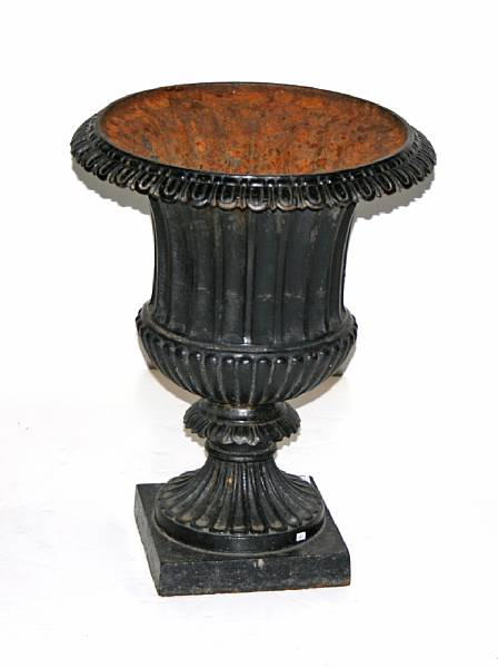 Appraisal: A Neoclassical style cast iron urn height in