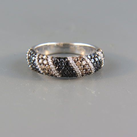 Appraisal: Black White Champagne Diamond Ring total in k white gold