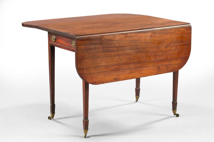 Appraisal: George III Mahogany Drop-Leaf Table ca the single-board top flanked