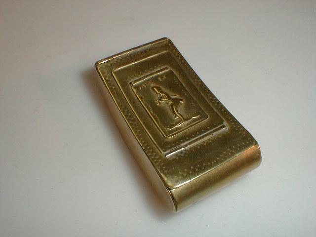 Appraisal: A thC triple hinged three division brass snuff box cm