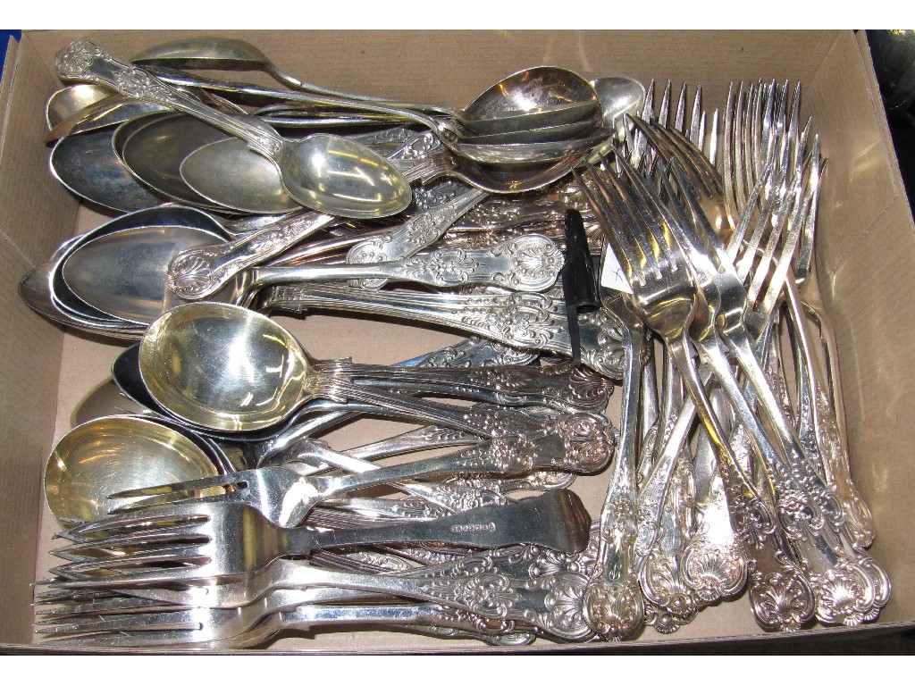 Appraisal: Part set of silver plated cutlery pce