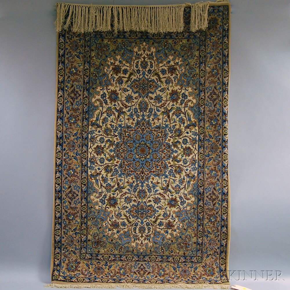 Appraisal: Isfahan Rug Central Persia late th century slight edge curling