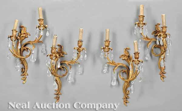 Appraisal: A Fine Suite of Four Antique Louis XV-Style Gilt Bronze