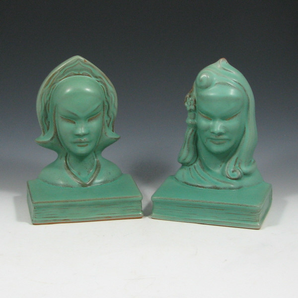 Appraisal: Roseville Burmese - Bookends Pair - Mint Roseville Burmese bookends