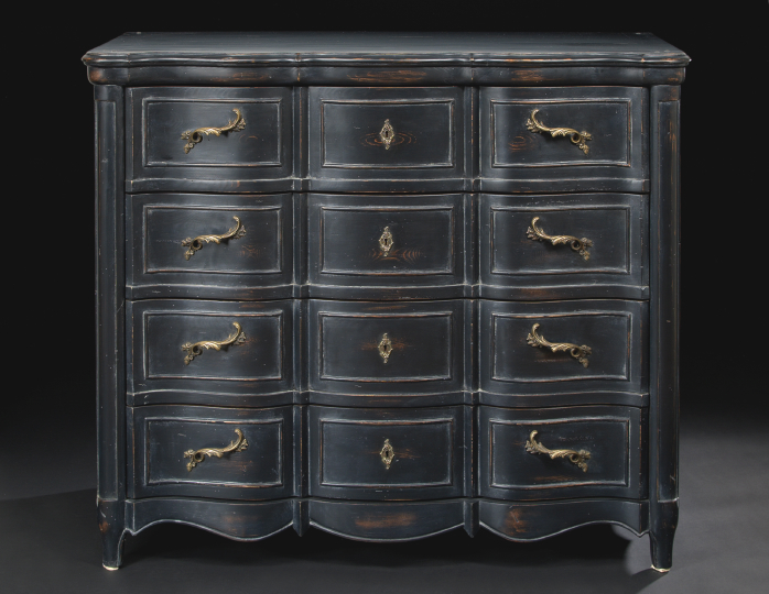 Appraisal: Louis XV-Style Polychromed Commode the rectangular top with molded edge