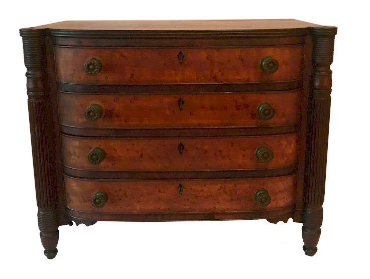 Appraisal: Sheraton Miniature Chest Drawers Signed Maker Miniature Sheraton Chest of