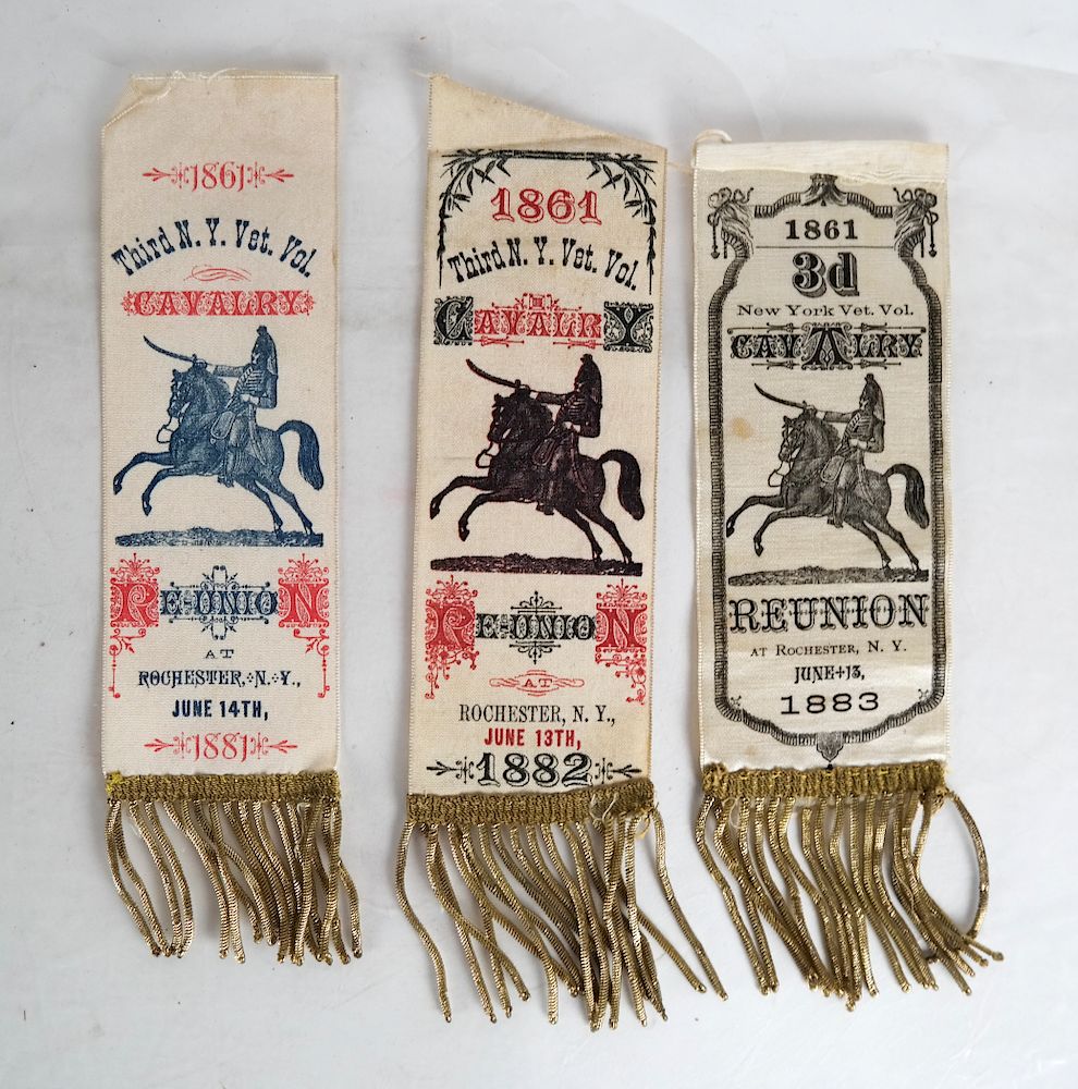 Appraisal: G A R Reunion Ribbons - Three consecutive years and