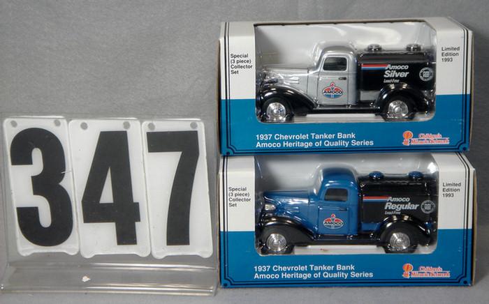 Appraisal: Lot of Amoco Locking coin Bank Trucks mint in original