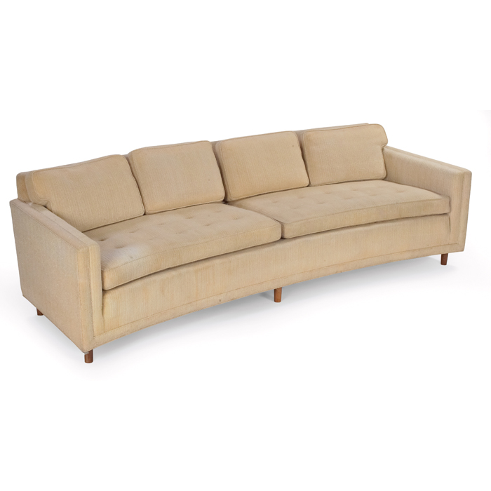 Appraisal: Edward Wormley sofa by Dunbar large curved form with tufted