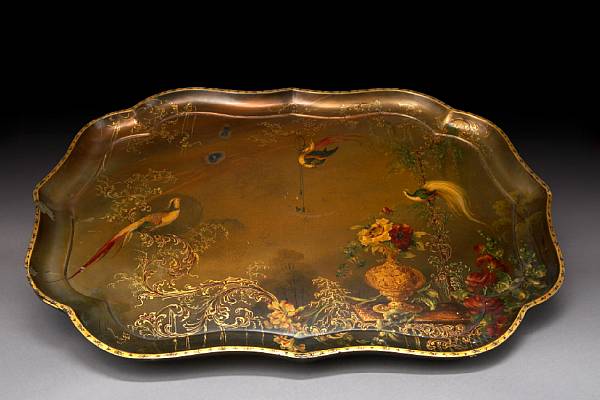 Appraisal: An English papier-m ch tray maker Jenners amp Bethridge second