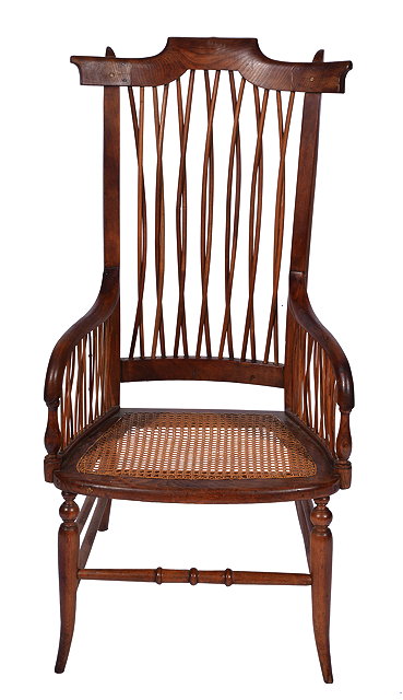 Appraisal: AN OLD CHAIR with twisted spindle supports to the back