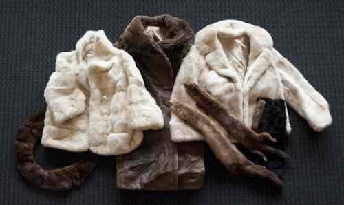 Appraisal: Brown floor length mink coat together with a white mink