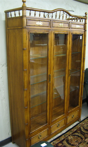 Appraisal: ORIENTAL STYLE COLLECTOR'S DISPLAY CABINET Thomasville Furniture Co c The