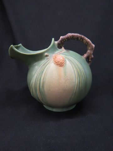 Appraisal: Roseville Pottery Pinecone Water Pitcher green ice lip tall ball