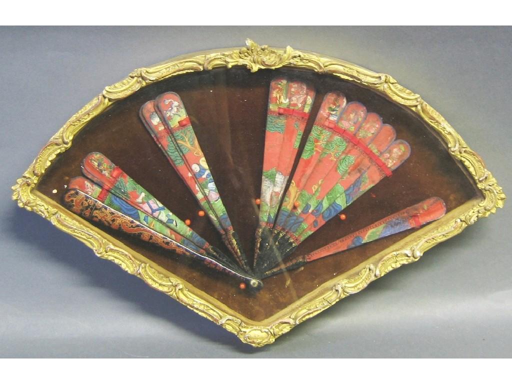 Appraisal: A TH CENTURY CANTON CHINESE PAINTED BRISE FAN decorated with