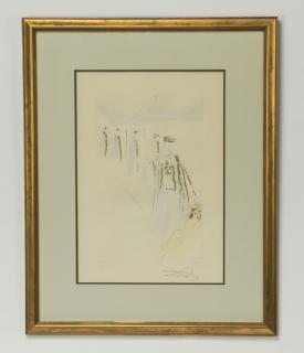 Appraisal: Salvador Dali signed etching titled 'King's Train' Salvador Dali Spanish