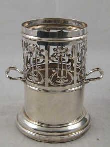 Appraisal: A fine hallmarked silver syphon stand in the Art Nouveau