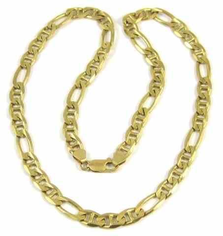 Appraisal: FOURTEEN KARAT GOLD CHAIN NECKLACE The yellow gold figaro chain