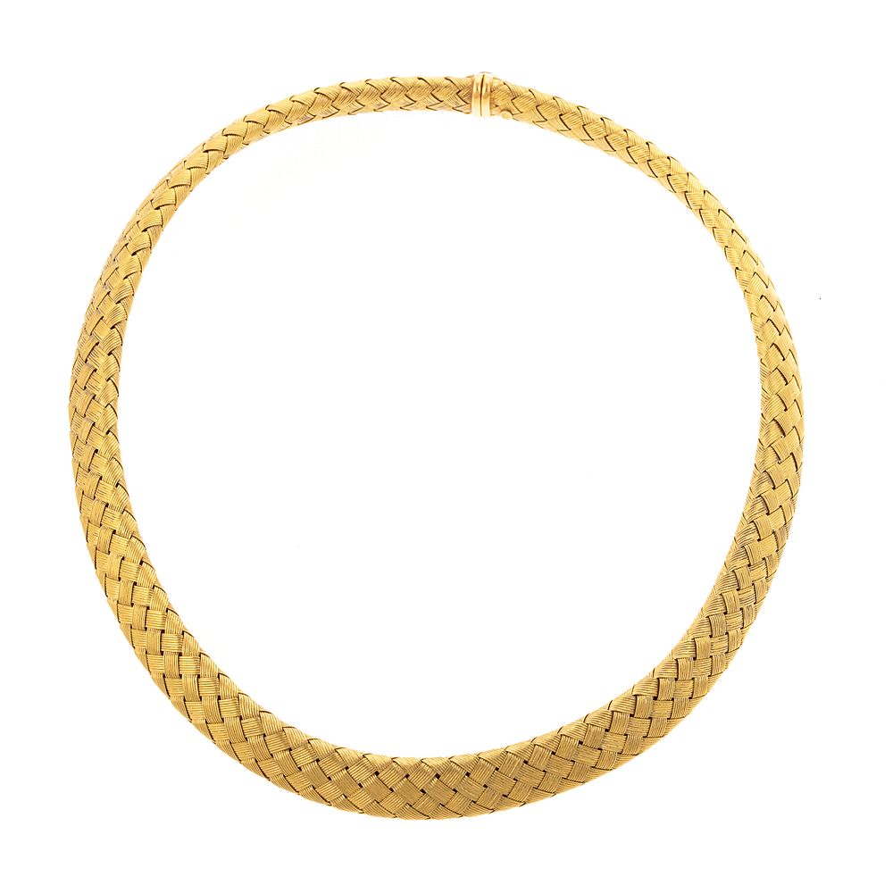 Appraisal: An Italian Woven Collar in K Yellow Gold Italian K