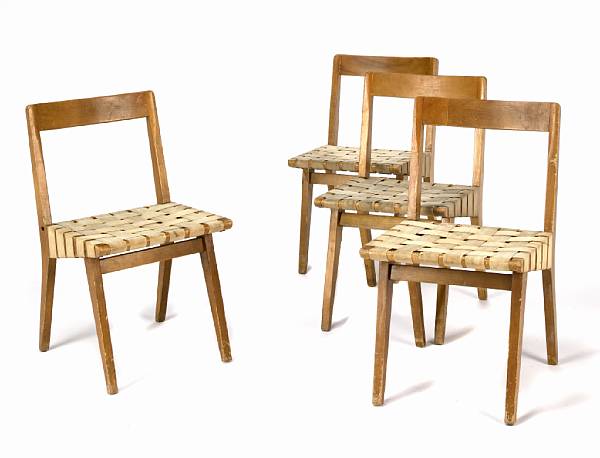 Appraisal: A set of four Jens Risom maple dining chairs circa