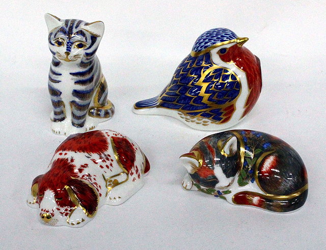 Appraisal: FOUR ROYAL CROWN DERBY IMARI PATTEN PAPERWEIGHTS to include a