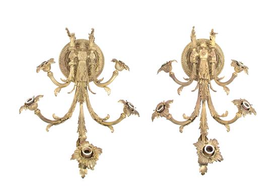 Appraisal: Sale Lot A Pair of Louis XVI Style Gilt Bronze