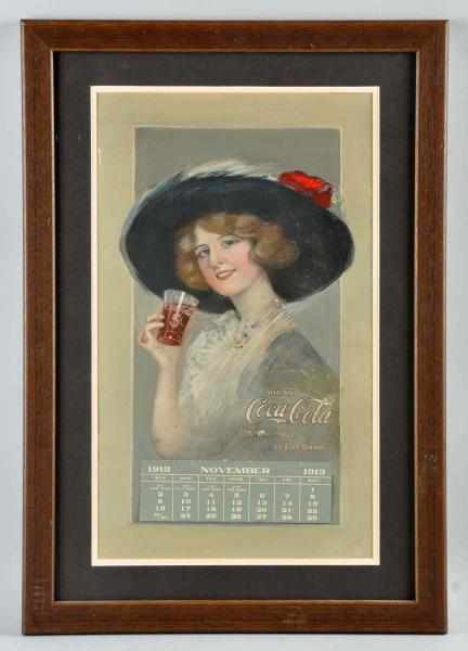 Appraisal: Coca-Cola Calendar Nicely matted and framed under plexiglass Presented with