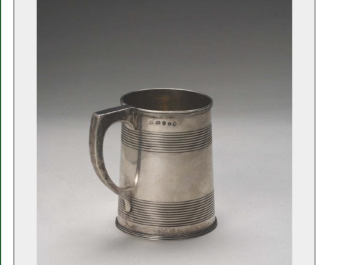 Appraisal: GEORGE III SILVER-GILT MUG EDWARD FERNELL LONDON - Of tapered