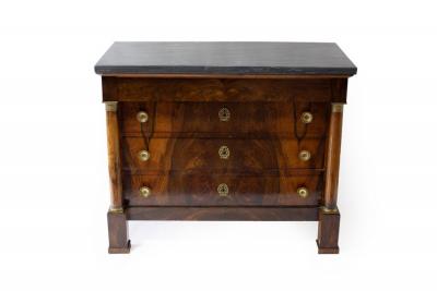 Appraisal: An Empire marble top chest fitted a frieze drawer above